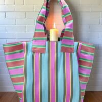 Striped Nylon shopping bags