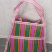 Corus Premium Striped Recycle ♻️ Nylon shopping Bag