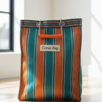 Recycled Plastic Bag with Aluminum Handle – Stylish & Strong