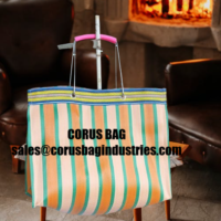 Recycled Plastic Stripe Bag - Square